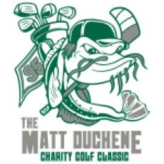 Matt Duchene Charity Golf Classic logo with catfish golf clubs and hockey stick