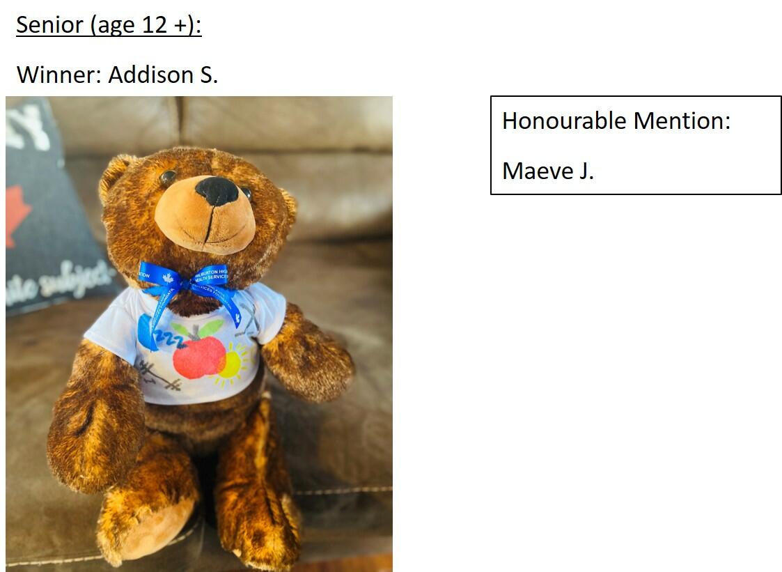 Senior Winner in our Picture of Health in Our Community contest was Addison S.