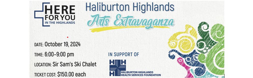 Here for You in the Highlands Arts Extravaganza in support of HHHS Foundation, October 19, 2024 at Sir Sam's Ski Chalet, tickets are $150