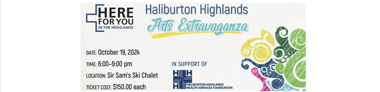 Here for You in the Highlands Arts Extravaganza in support of HHHS Foundation, October 19, 2024 at Sir Sam's Ski Chalet, tickets are $150
