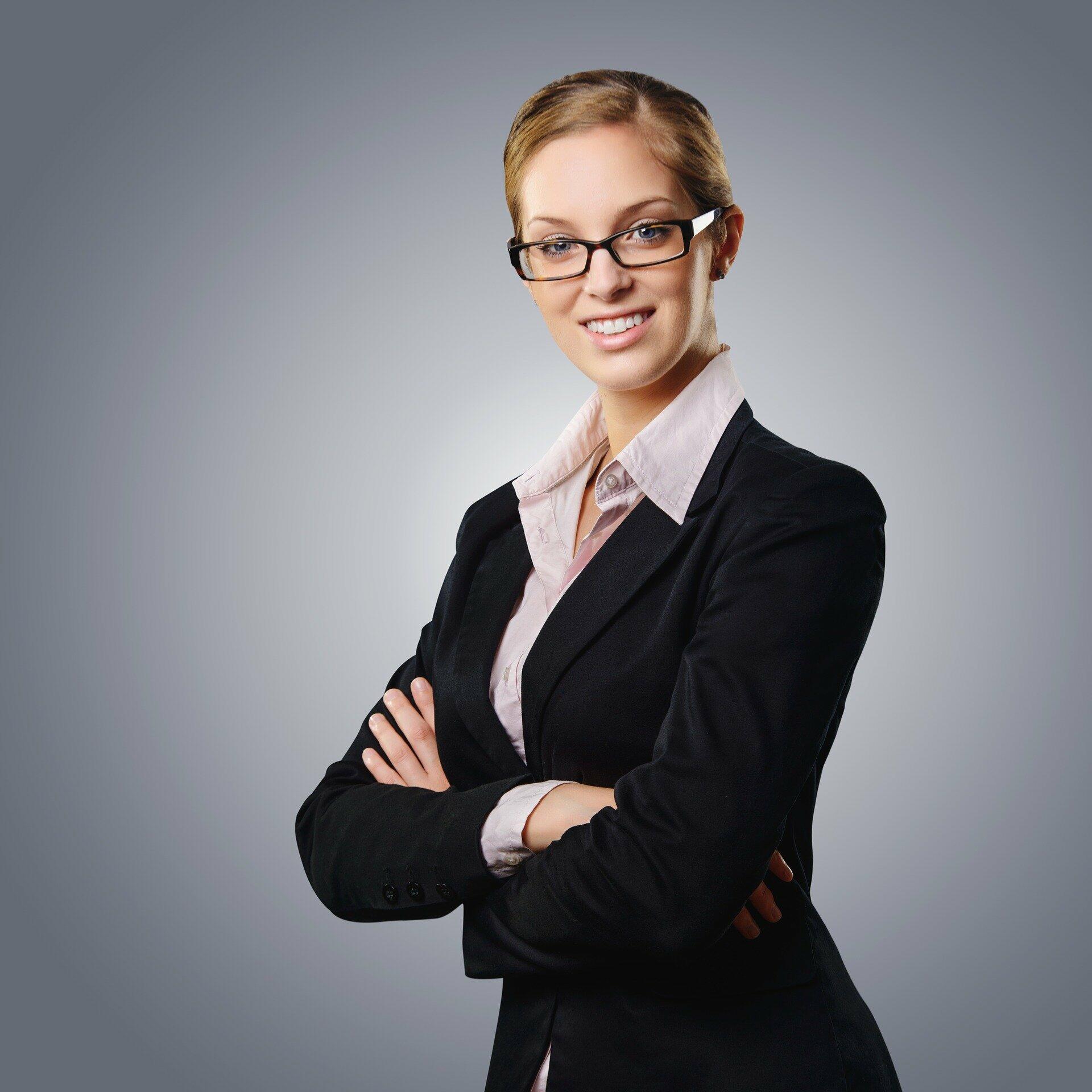 Business woman with glasses