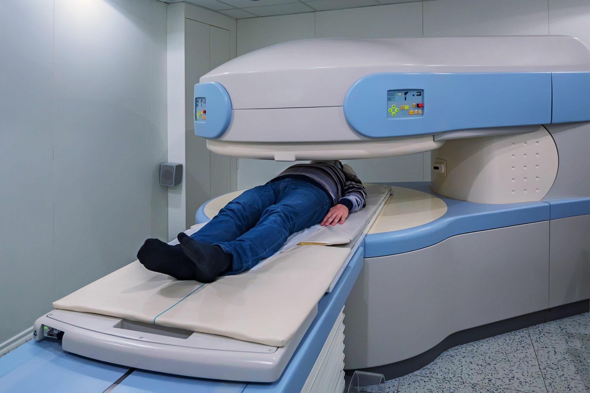 Modern MRI Scanner with Patient Inside