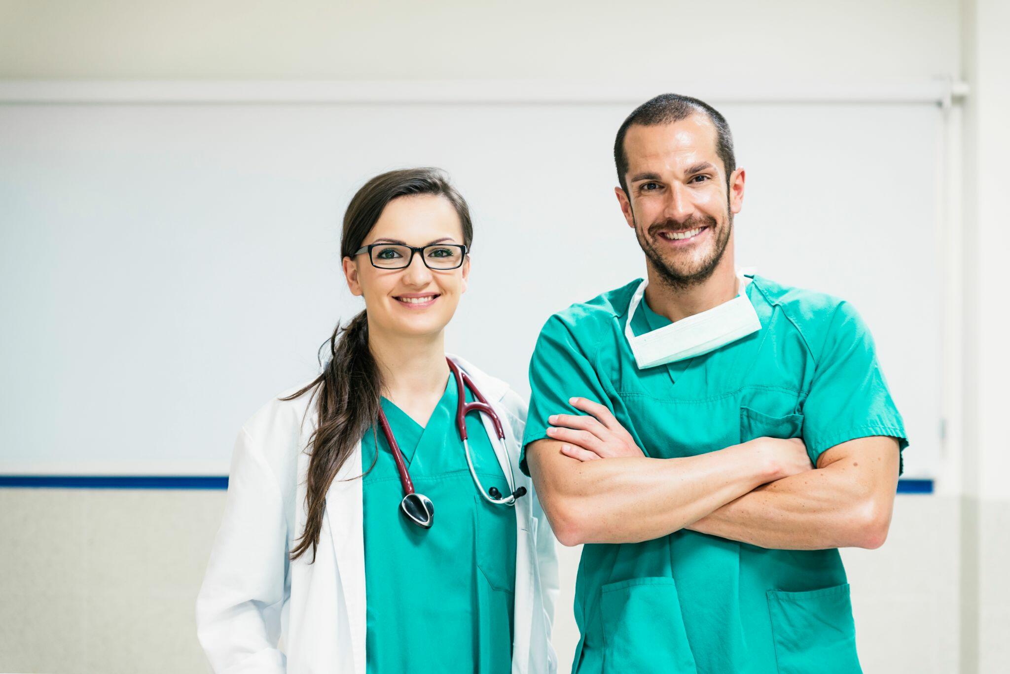 Smiling Doctor & Nurse Portrait